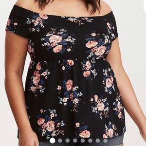 Torrid size 3 off the shoulder floral top